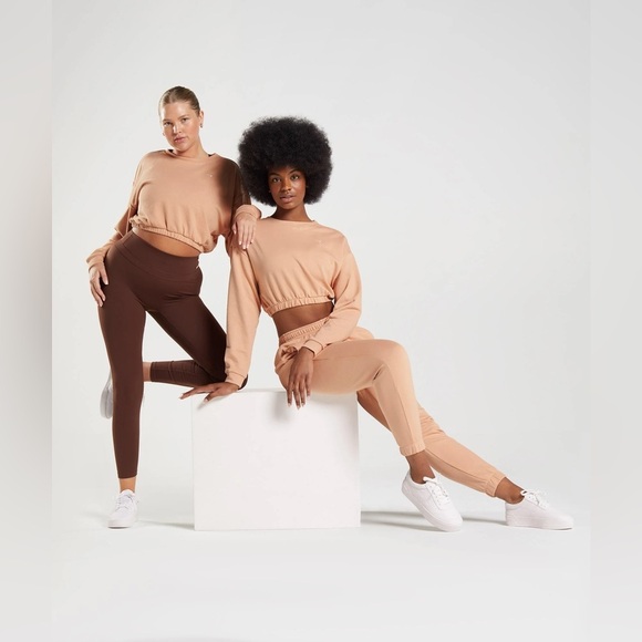 Gymshark Sweater Women's Size XL Orange Peach Cropped Whitney Simmons Collection - Picture 3 of 13